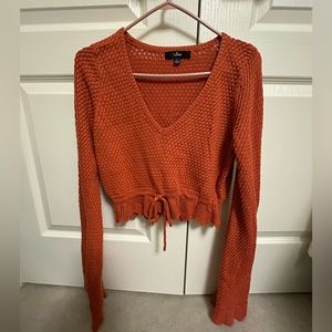 LULU’S Rust Cropped Sweater